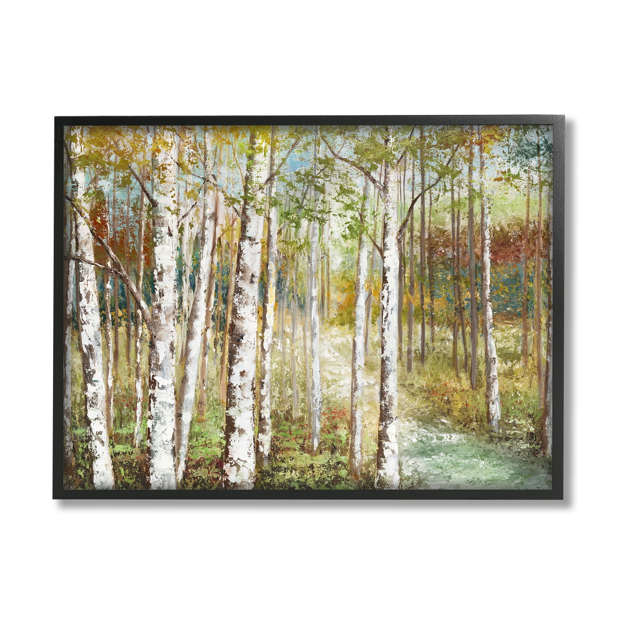 Stupell Industries Birch Orchard Grove Hiking Path Passage Impressionist Painting,14 x 11, Design by Nan