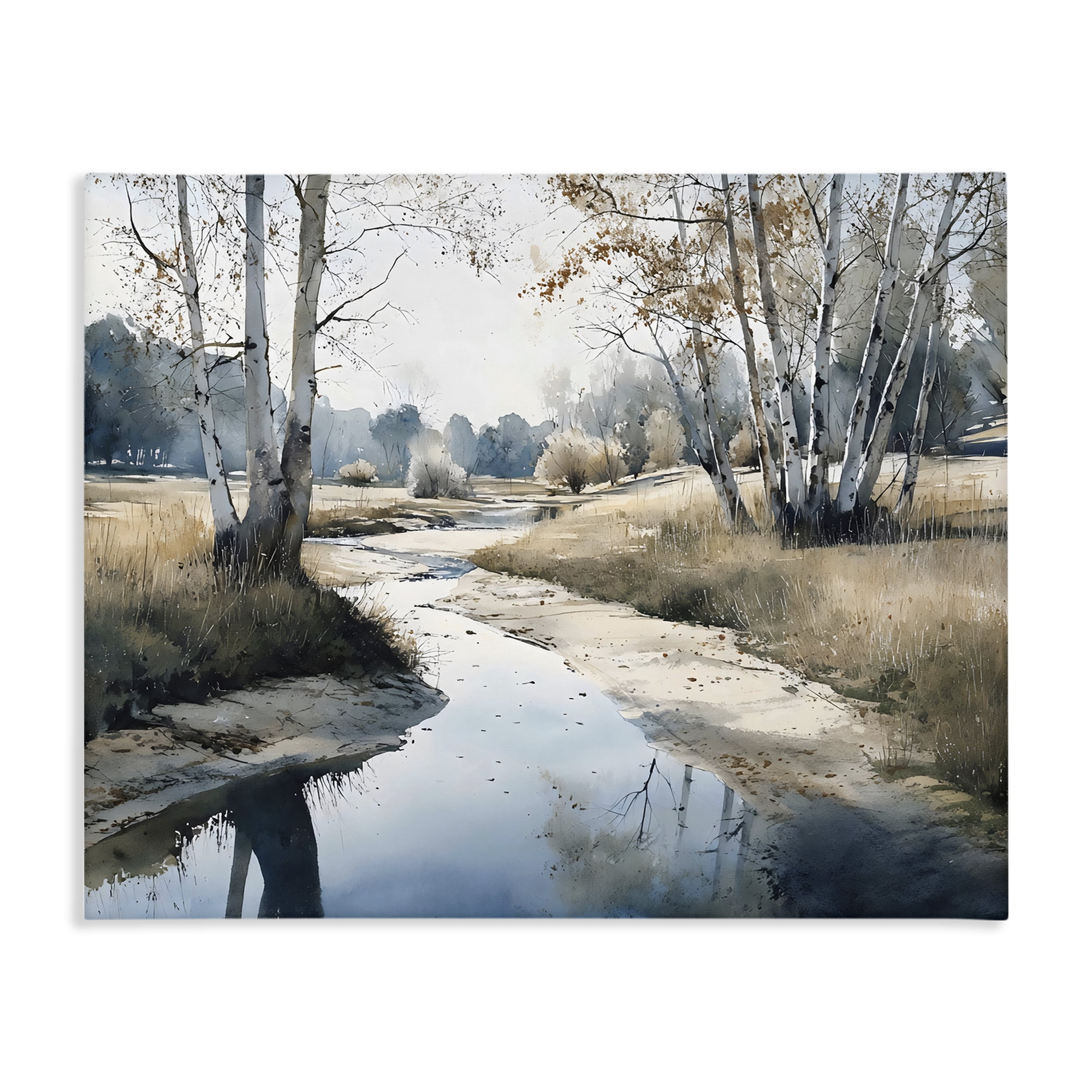 Stupell Industries Birch Tree Creek in Autumn Canvas Wall Art, design by Franklyn Gregory