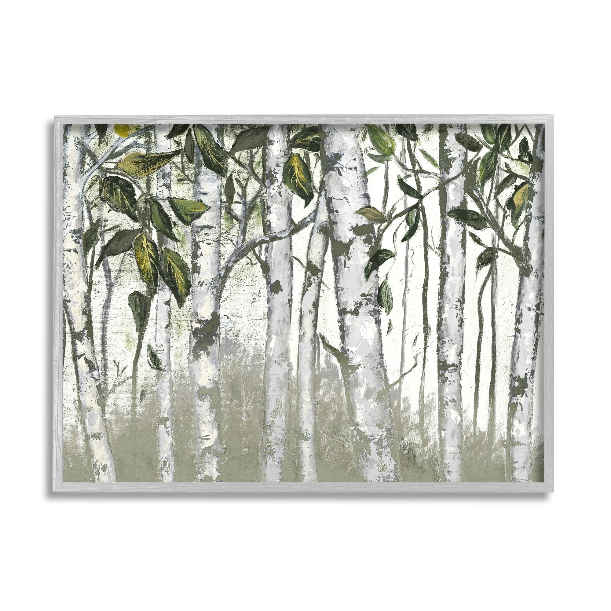 Stupell Industries Birch Trunk Foliage Patterned Wood Log Forest,20 x 16, Design by Patricia Pinto