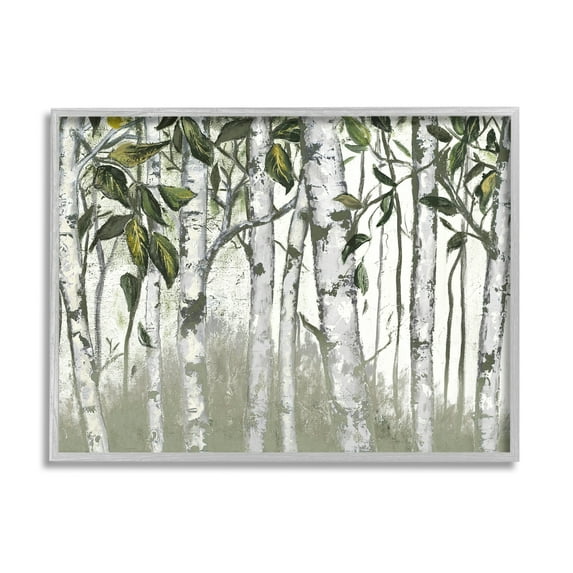 Stupell Industries Birch Trunk Foliage Patterned Wood Log Forest,30 x 24, Design by Patricia Pinto