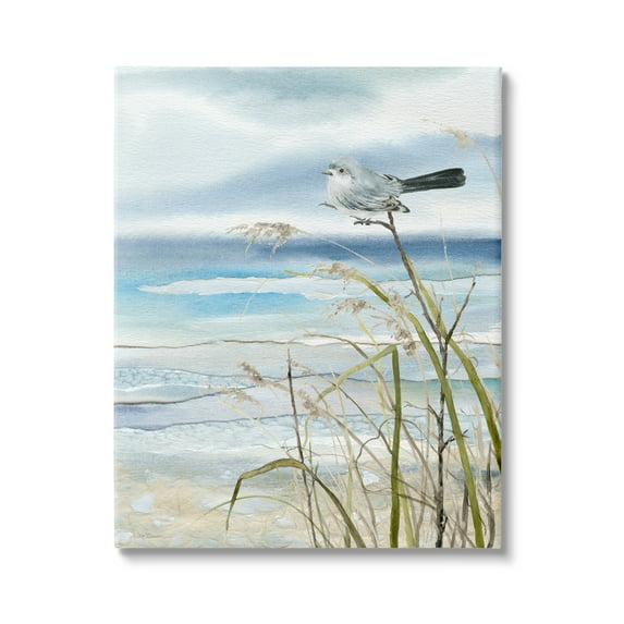 Stupell Industries Bird & Abstract Beach Animals & Insects Painting Gallery Wrapped Canvas Art Print Wall Art, 24 x 30