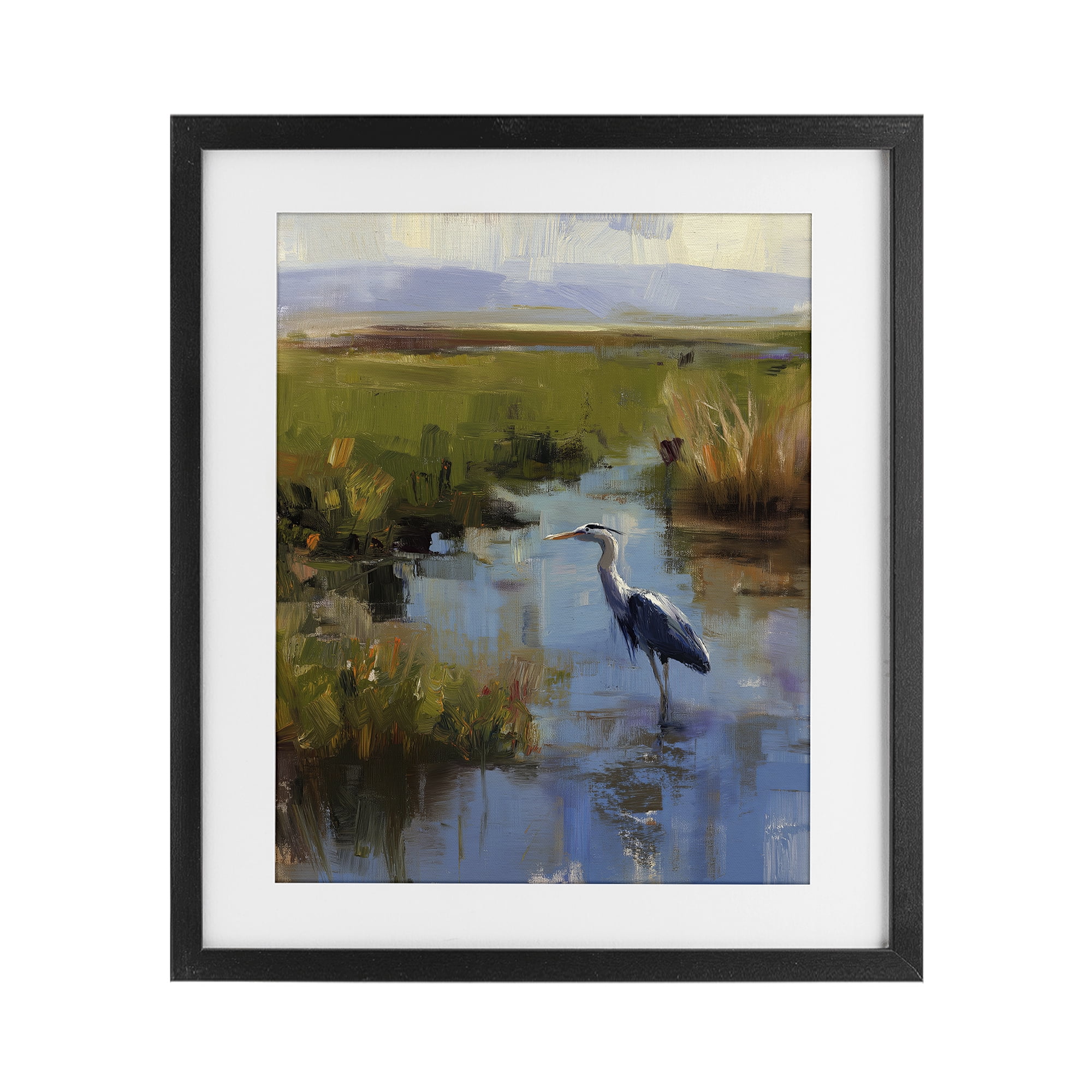 Stupell Industries Bird Among The Reeds Black Framed Print Under Glass, design by Svetlana Aleynikova