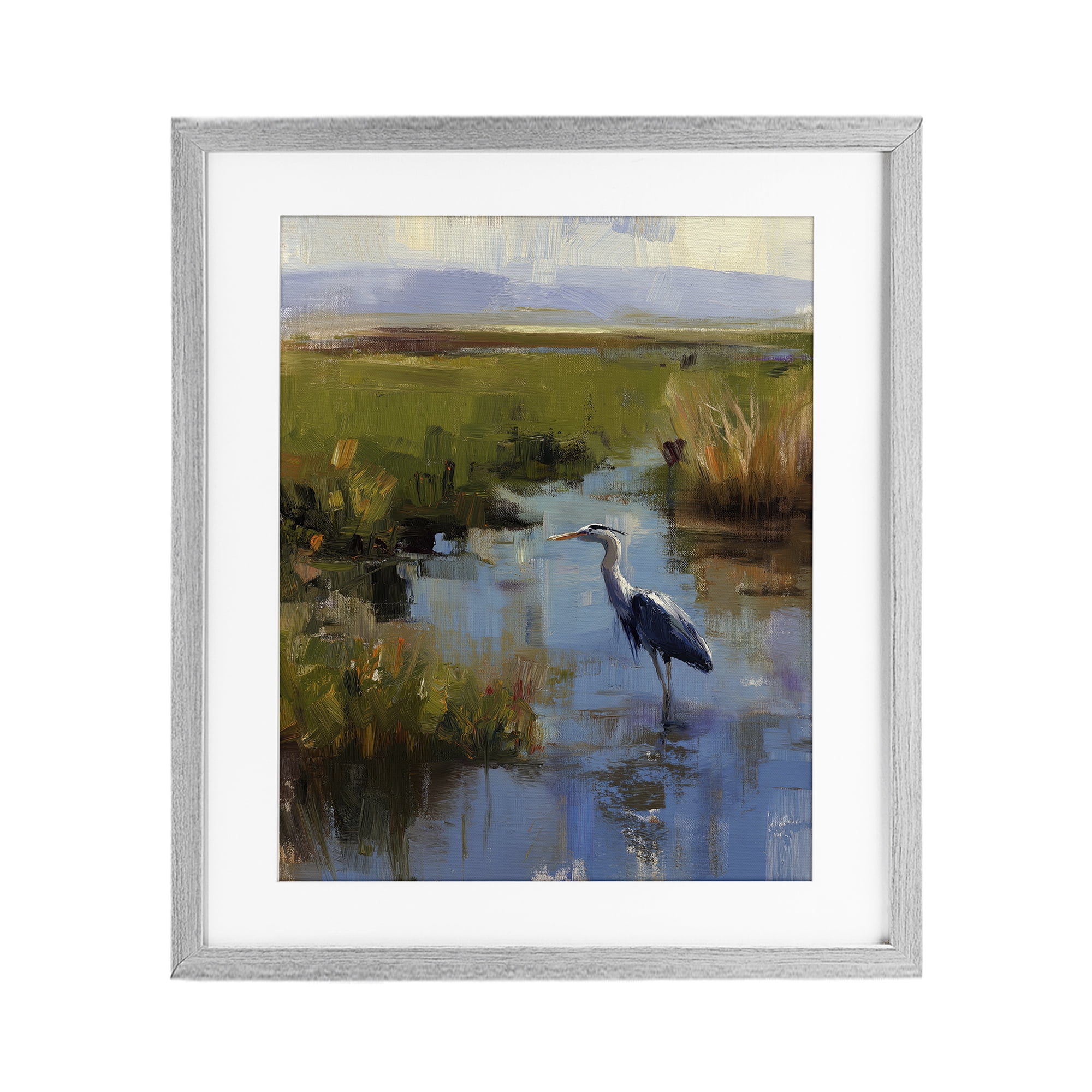 Stupell Industries Bird Among The Reeds Gray Framed Print Under Glass, design by Svetlana Aleynikova