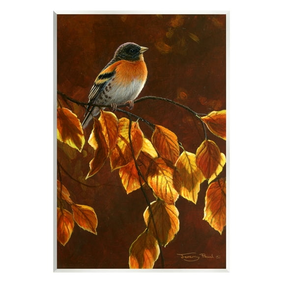 Stupell Industries Bird Brown Sunlit Foliage Animals & Insects Painting Unframed Art Print Wall Art