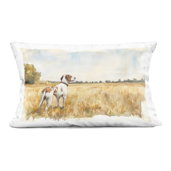 Stupell Industries Bird Dog in Open Meadow Decorative Printed Throw Pillow, design by Petal Prints Design