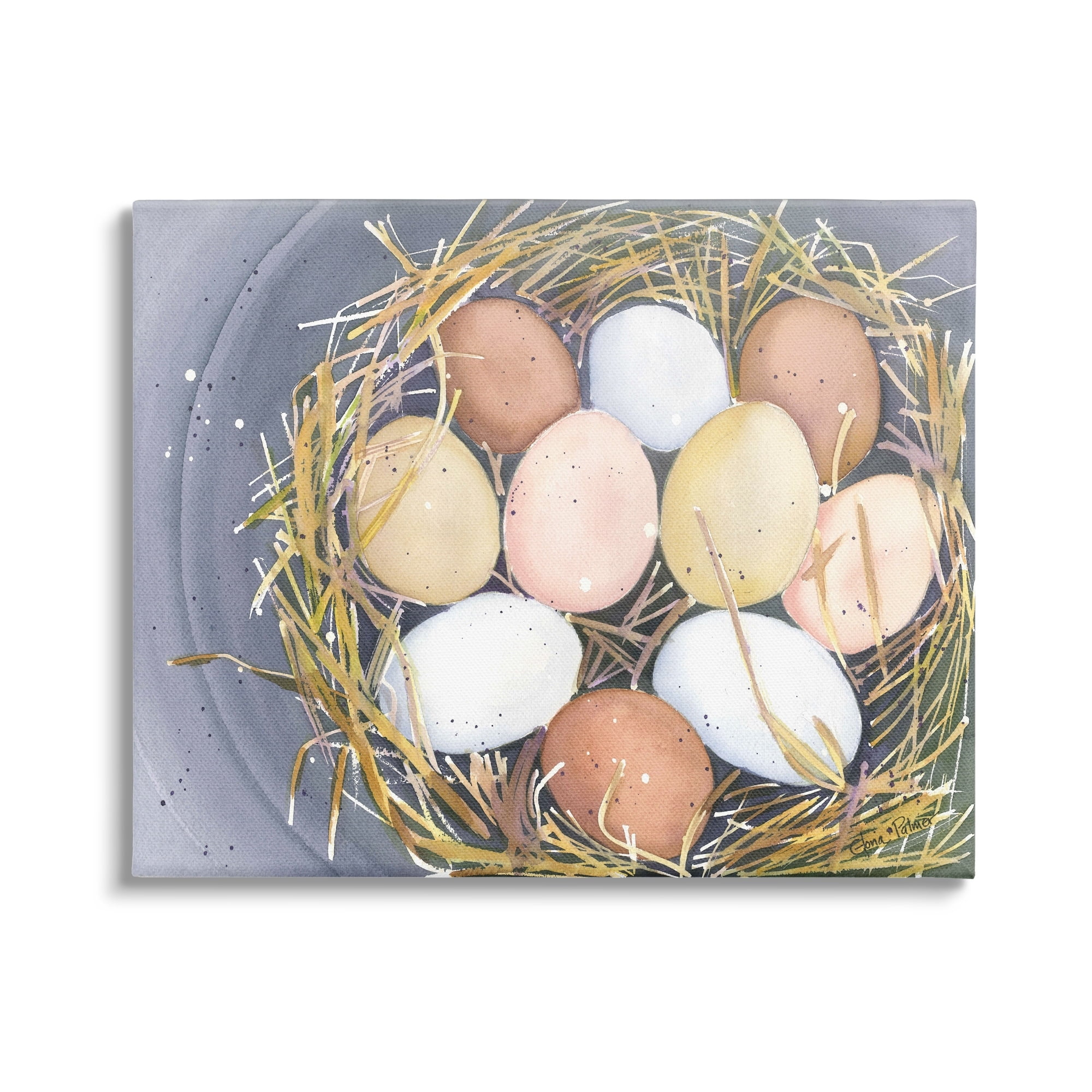 Stupell Industries Bird Nest Eggs Nature Painting Animals & Insects Painting Gallery Wrapped Canvas Print Wall Art