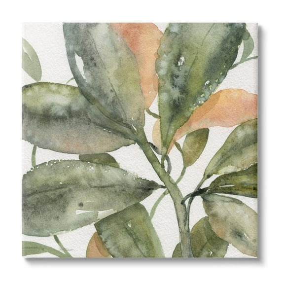 Stupell Industries Bird Of Paradise Plant Leaves Botanical & Floral Painting Gallery Wrapped Canvas Print Wall Art