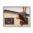 thumbnail image 1 of Stupell Industries Bird Paints Indoor Cat Comical Animal Painting Framed Wall Art Design by Lucia Heffernan, 16" x 20", Gray Framed, 1 of 5