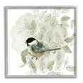 thumbnail image 1 of Stupell Industries Bird Perched Soft Cottage Plant Animals & Insects Painting Gray Framed Art Print Wall Art, 1 of 7