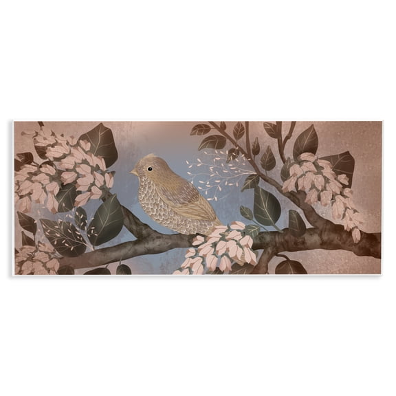 Stupell Industries Bird Sanctuary Earth Tones Wall Plaque Art design by Lori Mosley, 7 x 17