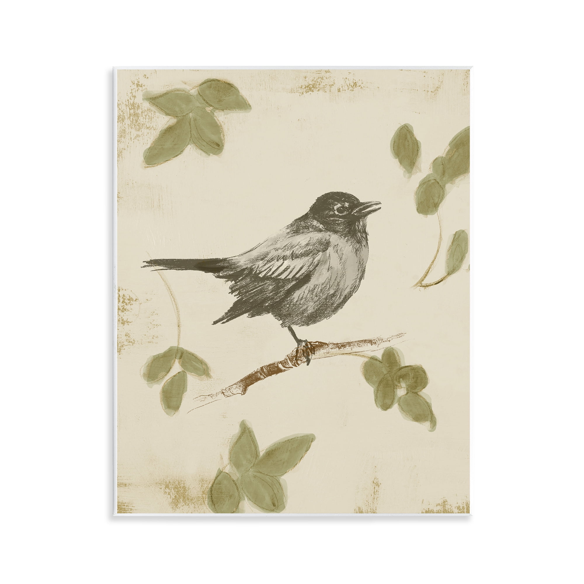 Stupell Industries Bird Scene over Neutral Wall Plaque Art, design by Lanie Loreth