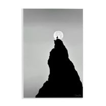 Stupell Industries Bird Silhouette on Peak Landscape Photography Unframed Art Print Wall Art, 10 x 15