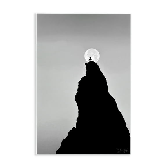 Stupell Industries Bird Silhouette on Peak Landscape Photography Unframed Art Print Wall Art, 10 x 15