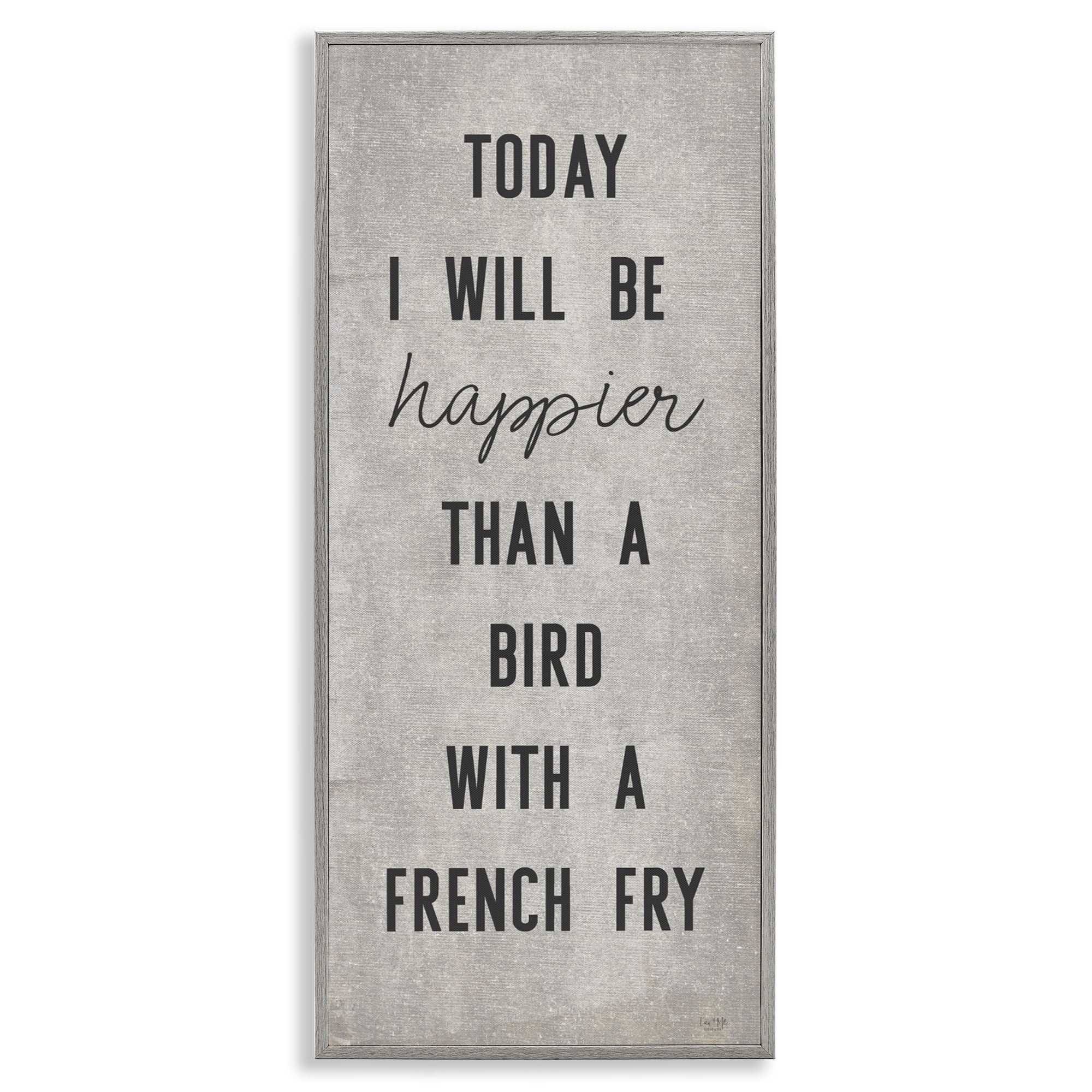 Stupell Industries Bird With A French Fry Gray Framed Giclee Art, design by Lux + Me Designs