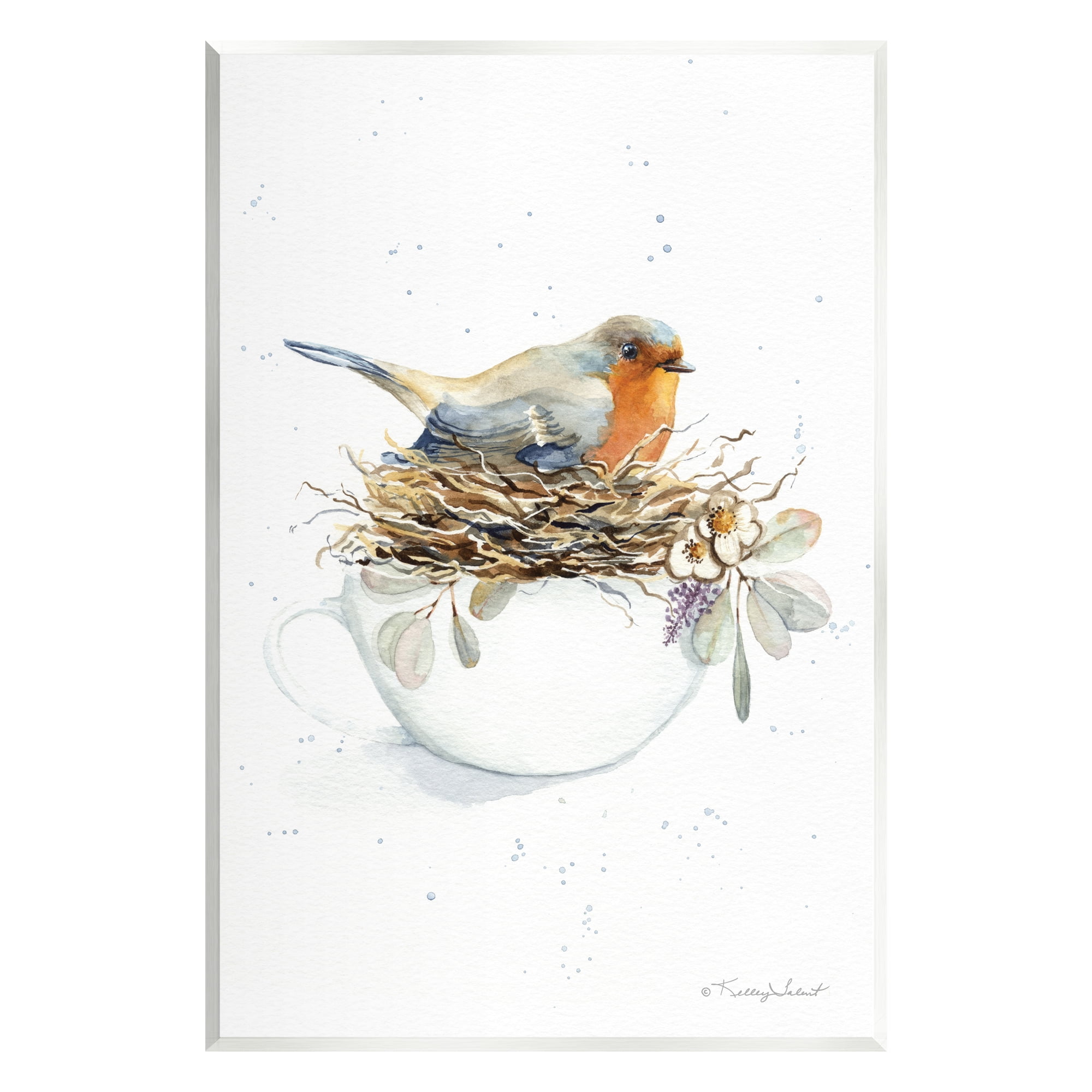 Stupell Industries Bird in Coffee Mug Nest Animals & Insects Painting Unframed Art Print Wall Art, 13 x 19