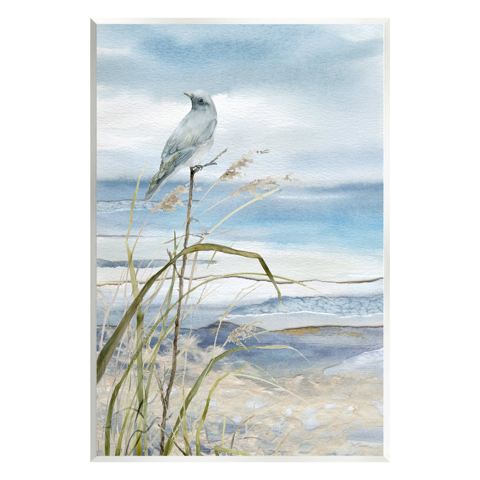 Stupell Industries Bird on Beach Shore Animals & Insects Painting Unframed Art Print Wall Art, 10 x 15