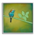 thumbnail image 1 of Stupell Industries Bird on Green Branch Animals & Insects Painting Gray Framed Art Print Wall Art, 17 x 17, 1 of 9