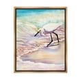 thumbnail image 1 of Stupell Industries Bird on Pastel Shore Animals & Insects Painting Brown Floater Framed Canvas Art Print Wall Art, 25 x 31, 1 of 10