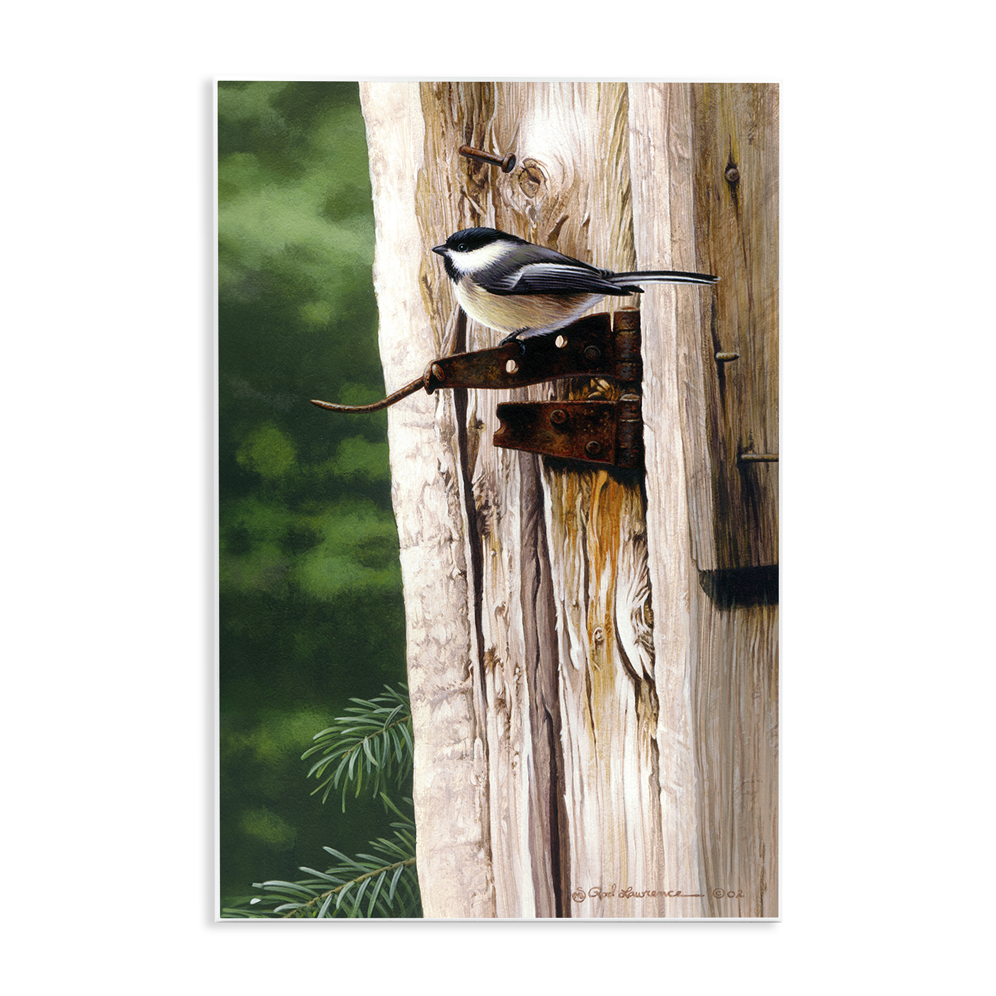 Stupell Industries Bird on Rusty Perch Animals Painting Unframed Art Print Wall Art, 10 x 15