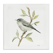Stupell Industries Bird on Simple Branch Animals & Insects Painting Gallery Wrapped Canvas Art Print Wall Art, 17 x 17