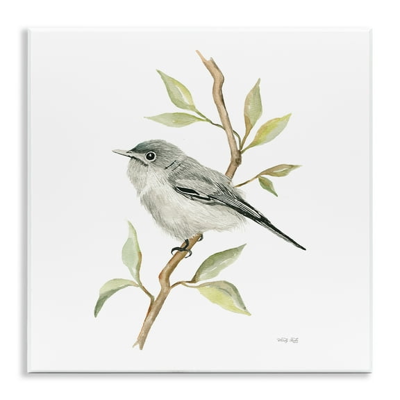 Stupell Industries Bird on Simple Branch Animals & Insects Painting Unframed Art Print Wall Art, 12 x 12