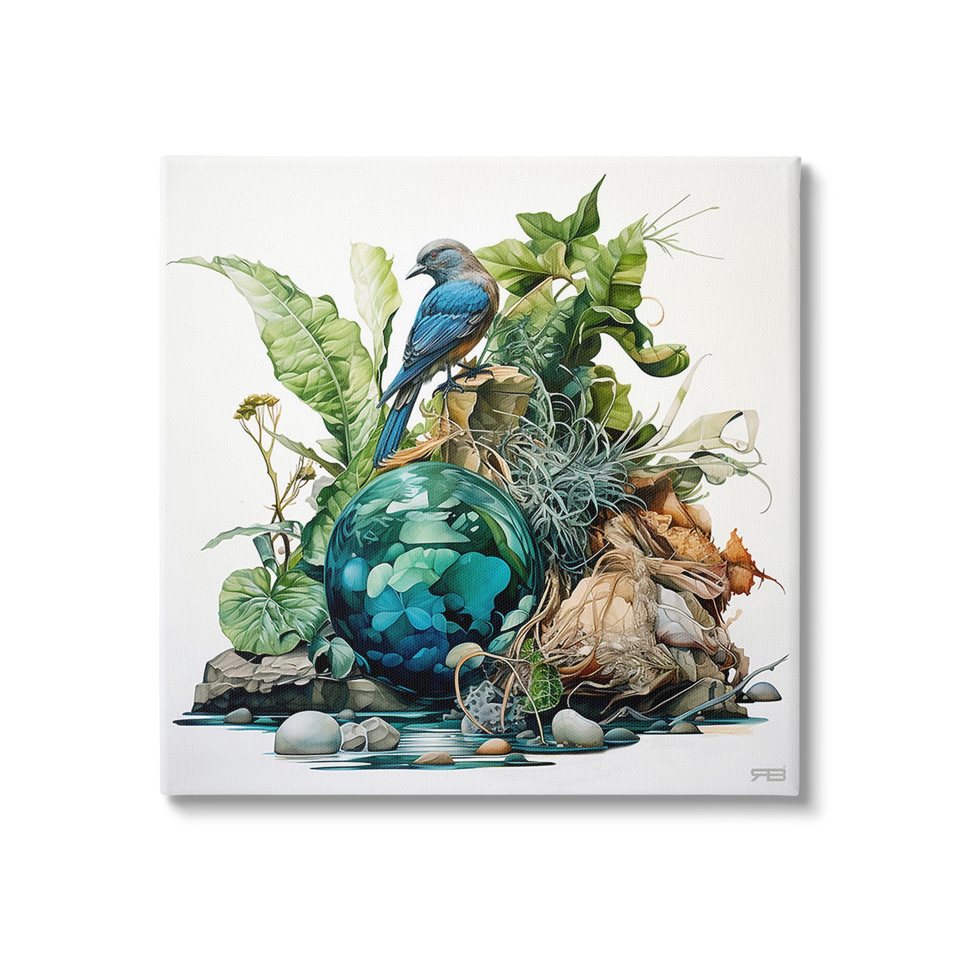 Stupell Industries Bird with Forest Nature Animals & Insects Painting Gallery Wrapped Canvas Art Print Wall Art, 36 x 36
