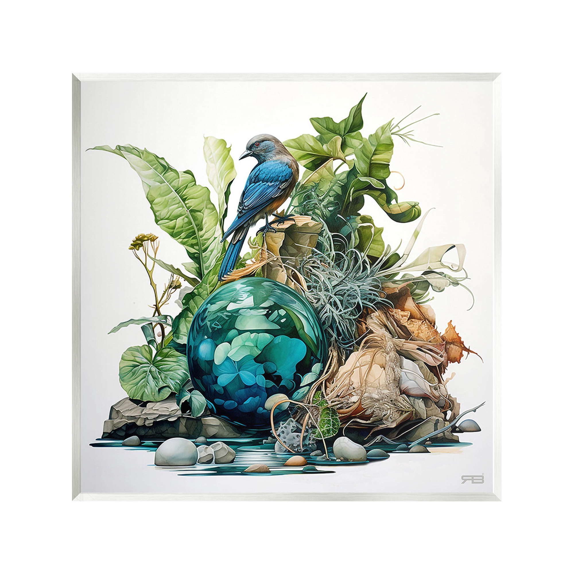 Stupell Industries Bird with Forest Nature Animals & Insects Painting Unframed Art Print Wall Art, 12 x 12