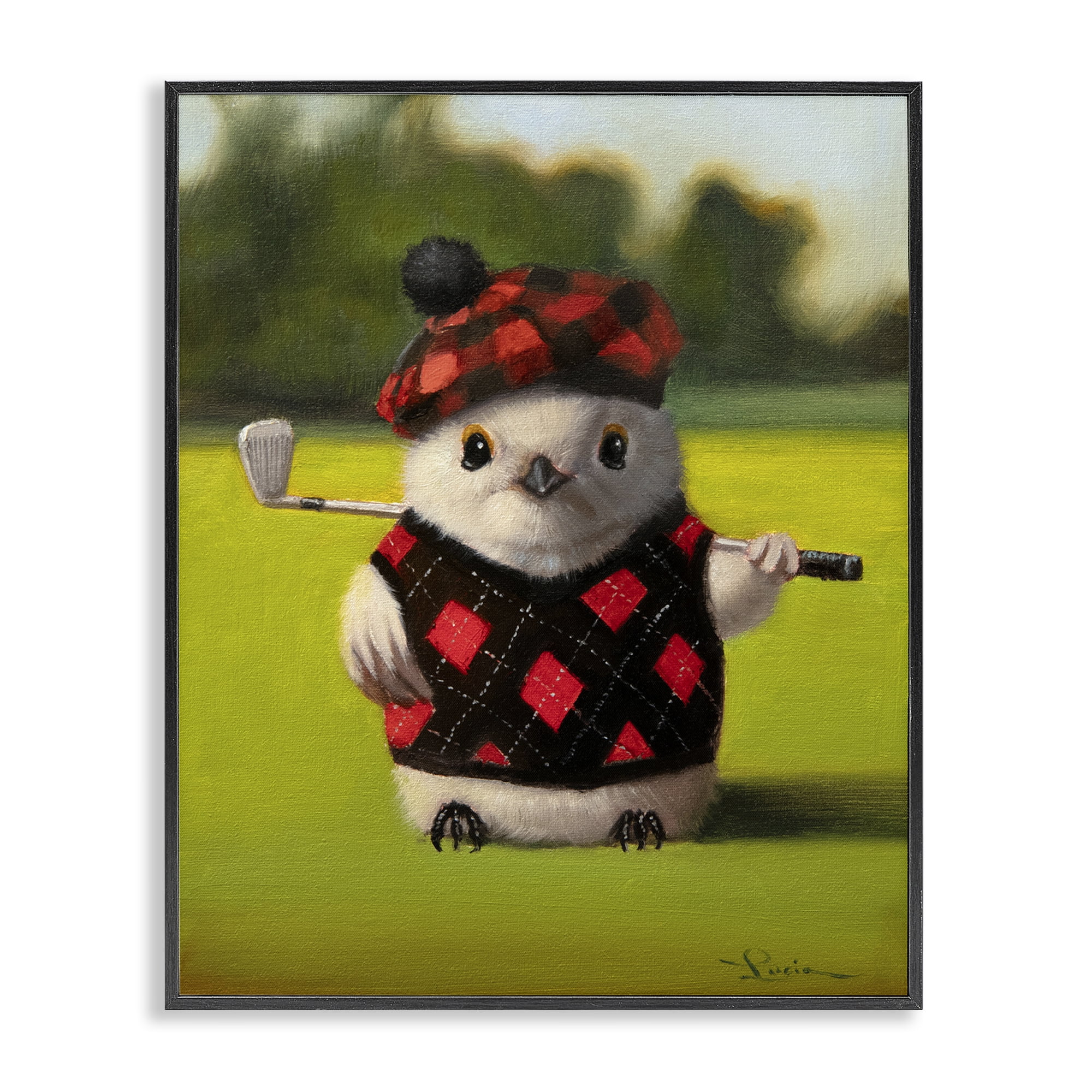Stupell Industries Birdie Golf Swing Black Framed Giclee Art, design by Lucia Heffernan