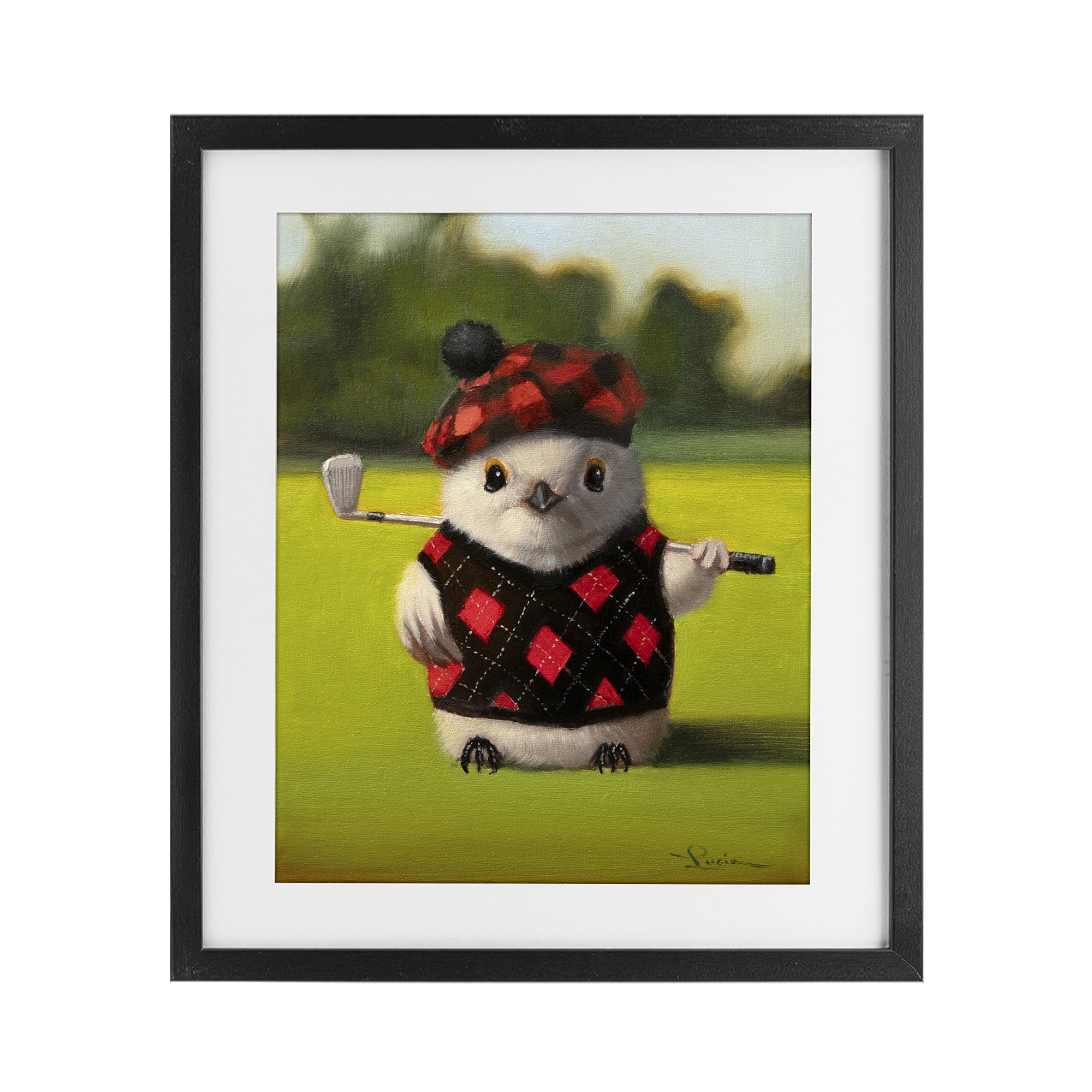 Stupell Industries Birdie Golf Swing Black Framed Print Under Glass, design by Lucia Heffernan