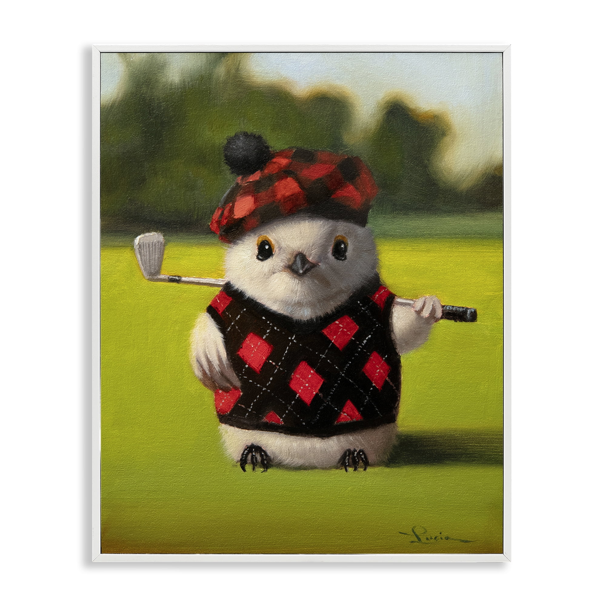 Stupell Industries Birdie Golf Swing White Framed Giclee Art, design by Lucia Heffernan