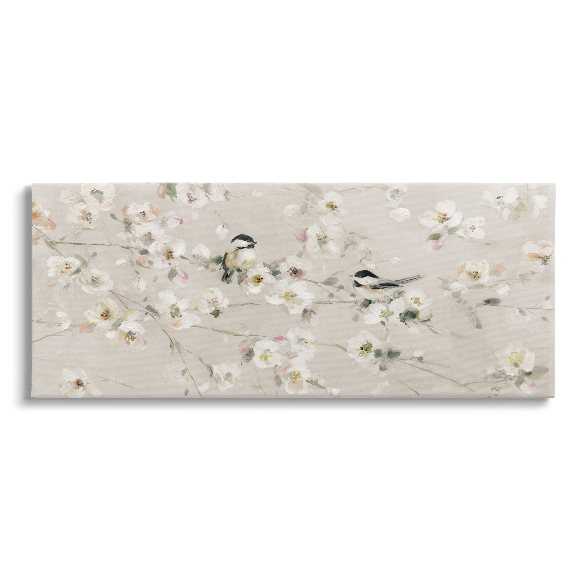 Stupell Industries Birds & Apple Blossom Animals & Insects Painting Gallery Wrapped Canvas Art Print Wall Art, 48 x 20