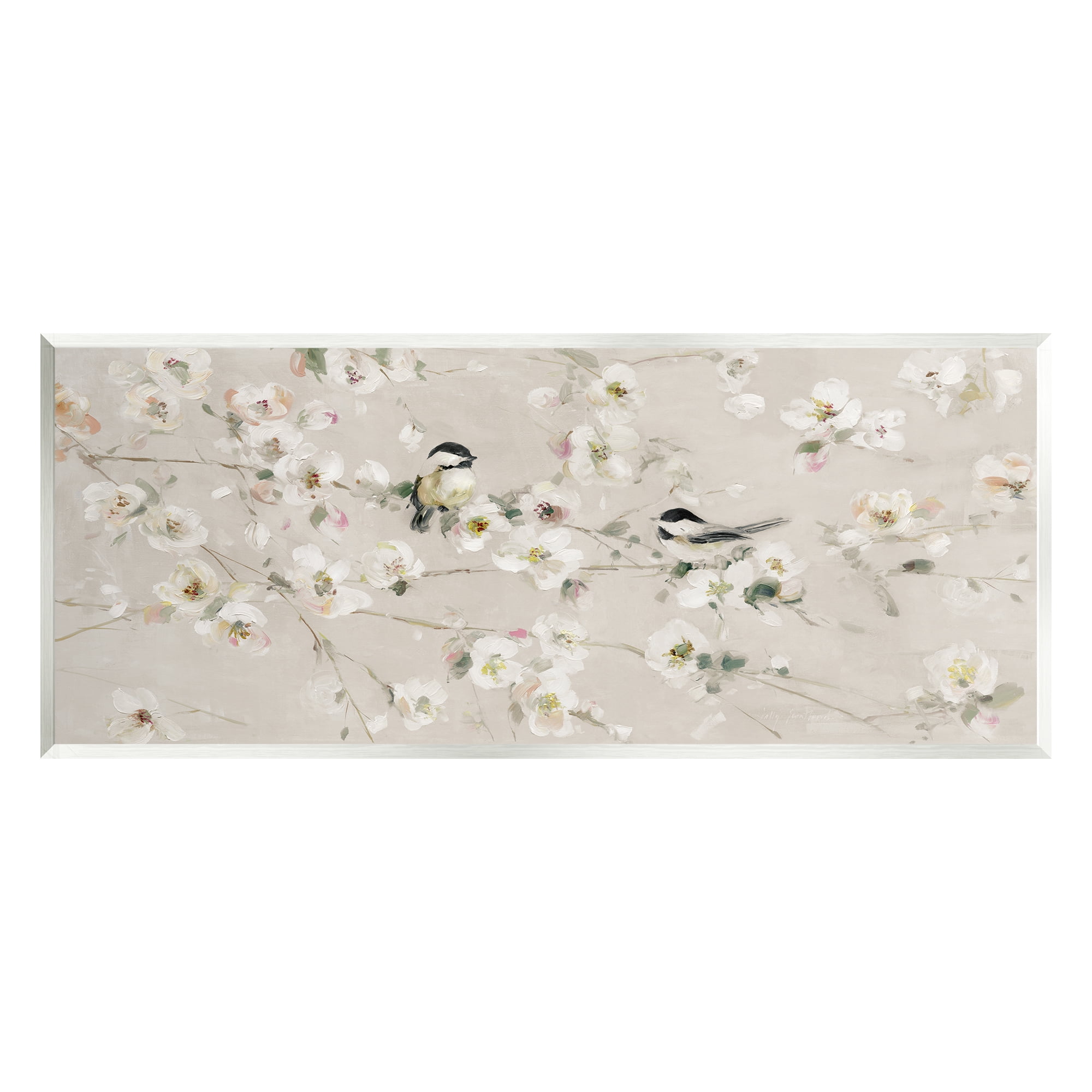 Stupell Industries Birds & Apple Blossom Animals & Insects Painting Unframed Art Print Wall Art, 17 x 7