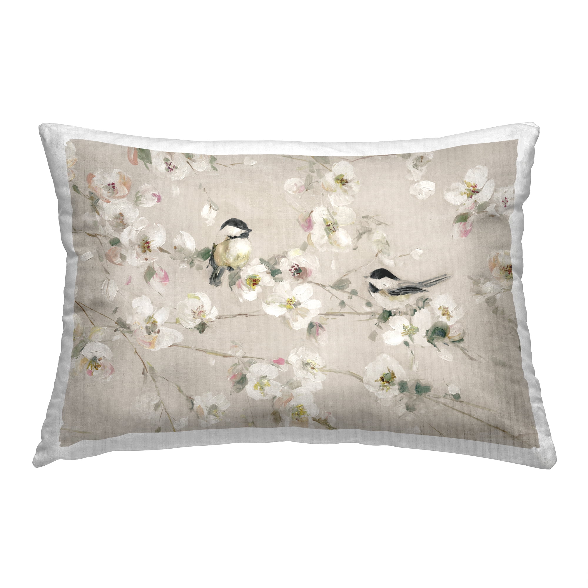 Stupell Industries Birds & Apple Blossoms Decorative Printed Throw Pillow, 14 x 20