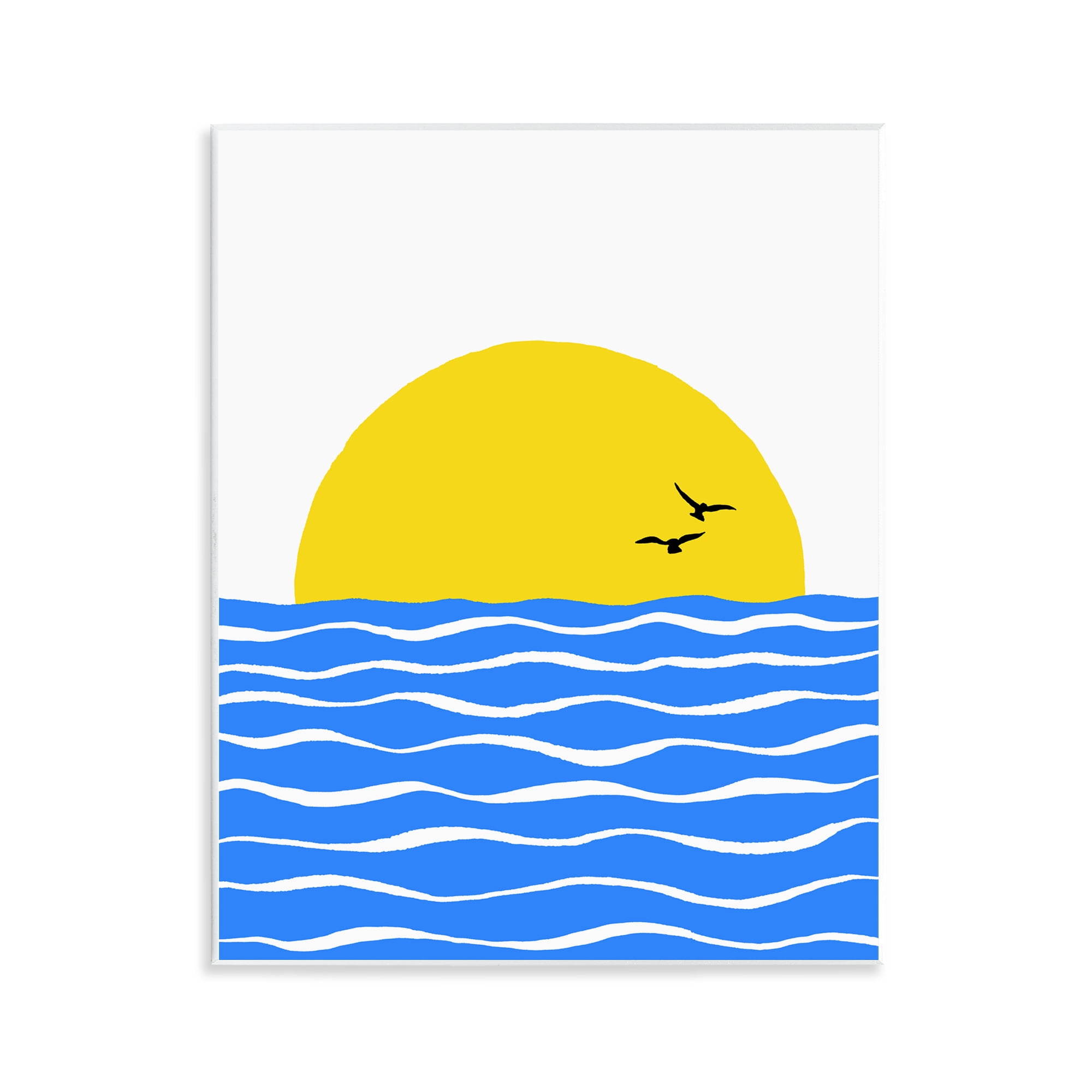 Stupell Industries Birds & Blue Sea Nautical & Beach Painting Unframed Art Print Wall Art, 11 x 14