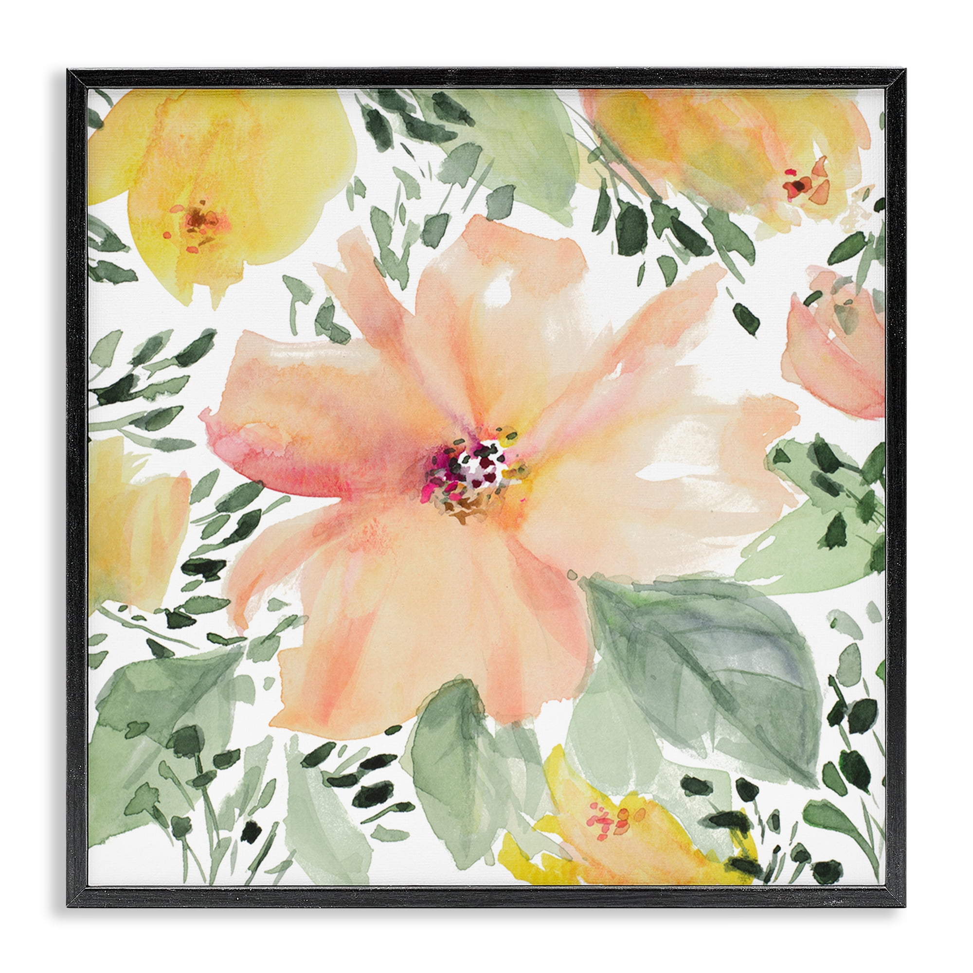 Stupell Industries Birds Eye Flowers Botanical & Floral Painting Black Framed Art Print Wall Art, 17 x 17