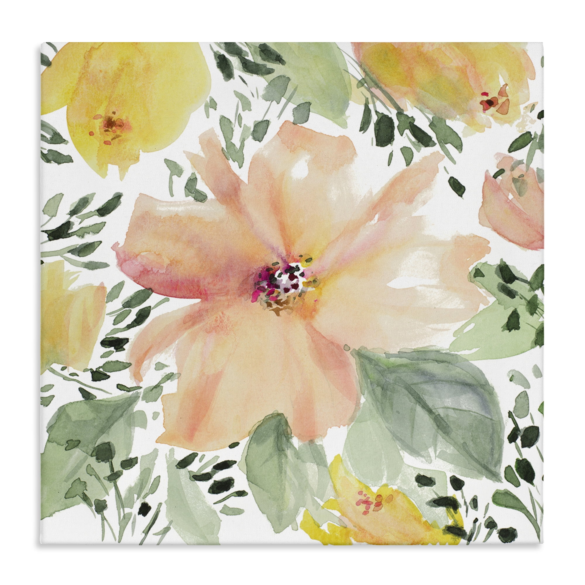 Stupell Industries Birds Eye Flowers Botanical & Floral Painting Gallery Wrapped Canvas Art Print Wall Art, 24 x 24
