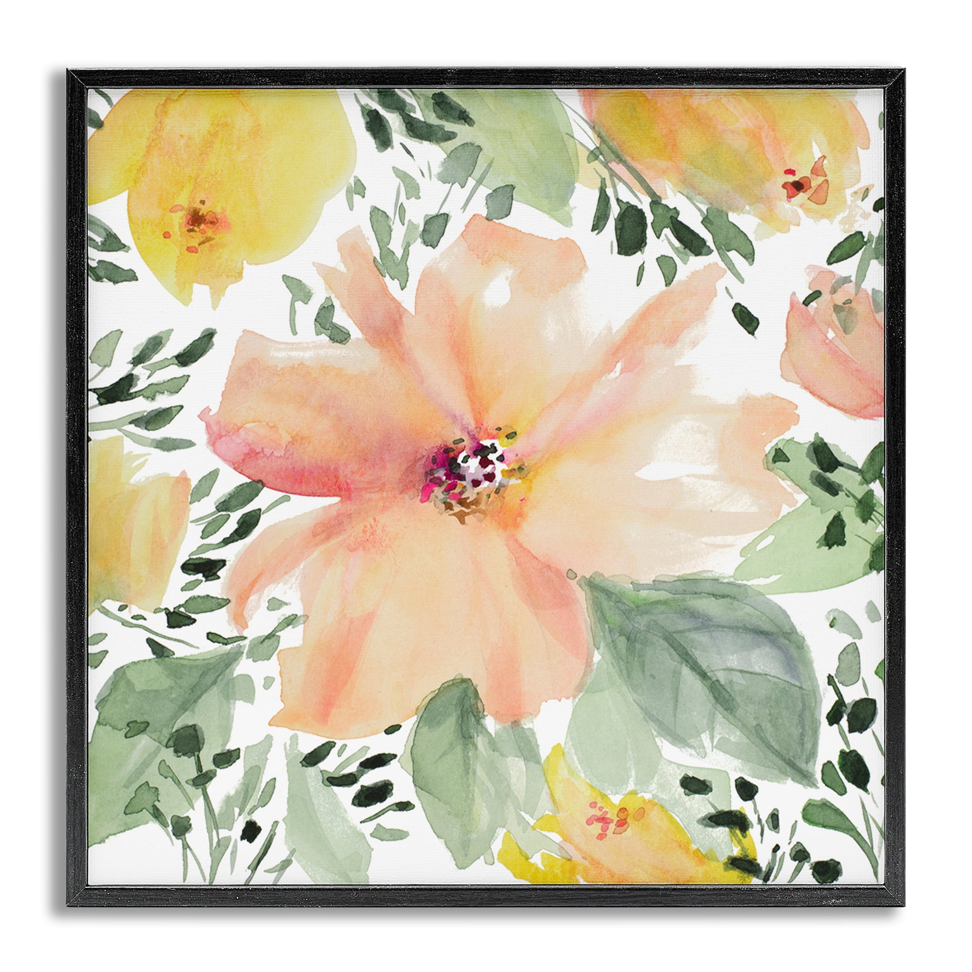 Stupell Industries Birds Eye Flowers Botanical & Floral Painting Gray Framed Art Print Wall Art, 24 x 24