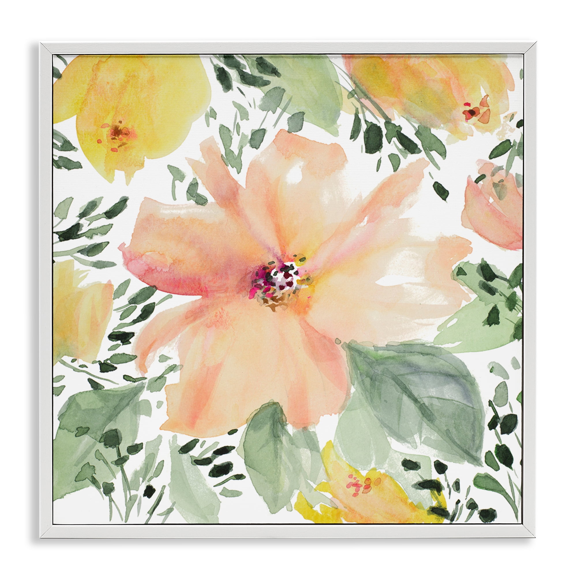 Stupell Industries Birds Eye Flowers Botanical & Floral Painting White Framed Art Print Wall Art, 12 x 12