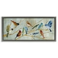 thumbnail image 1 of Stupell Industries Birds Resting Autumn Branches Animals & Insects Painting Gray Floater Framed Canvas Art Print Wall Art, 31 x 14, 1 of 9