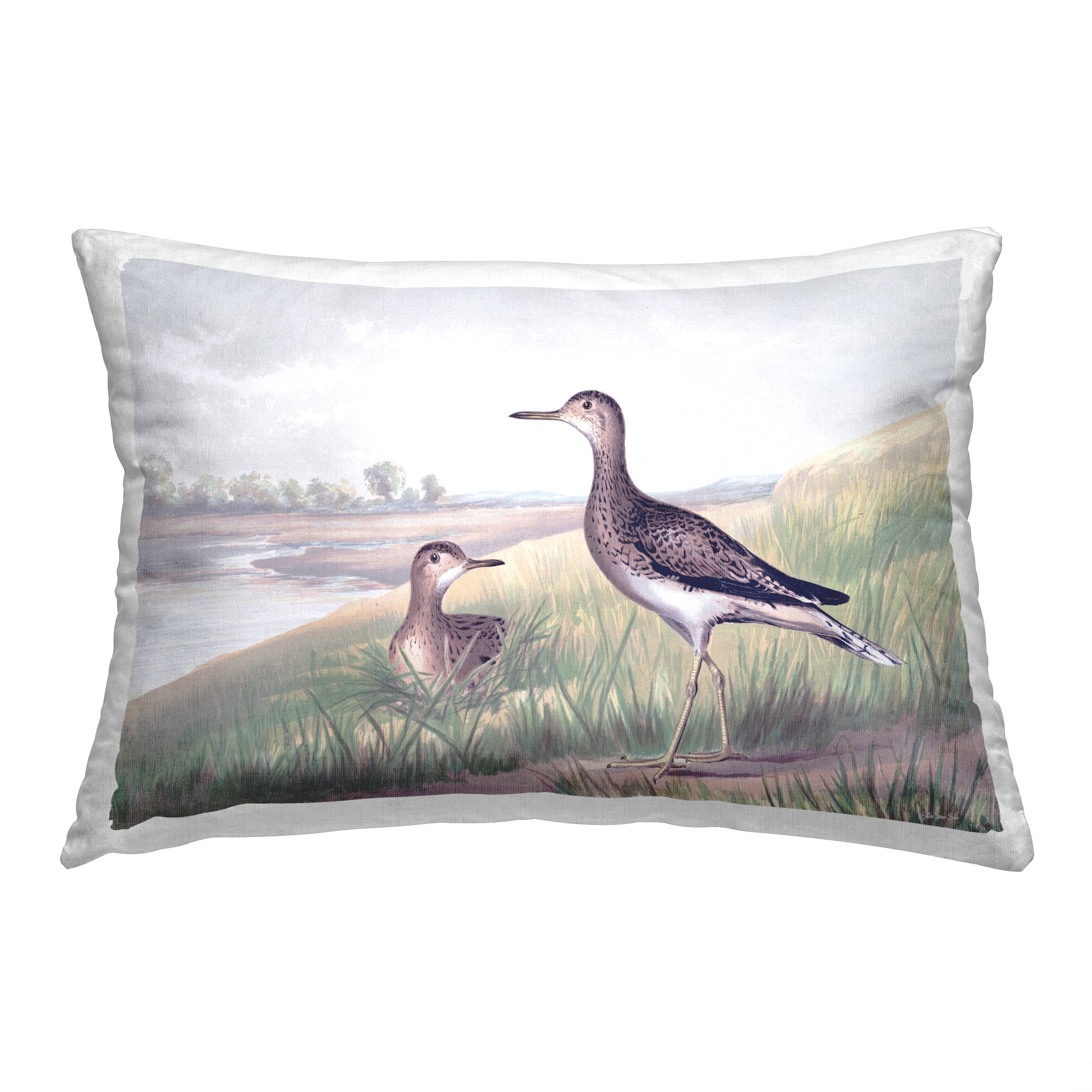 Stupell Industries Birds at Pond Shore Decorative Printed Throw Pillow, 14 x 20