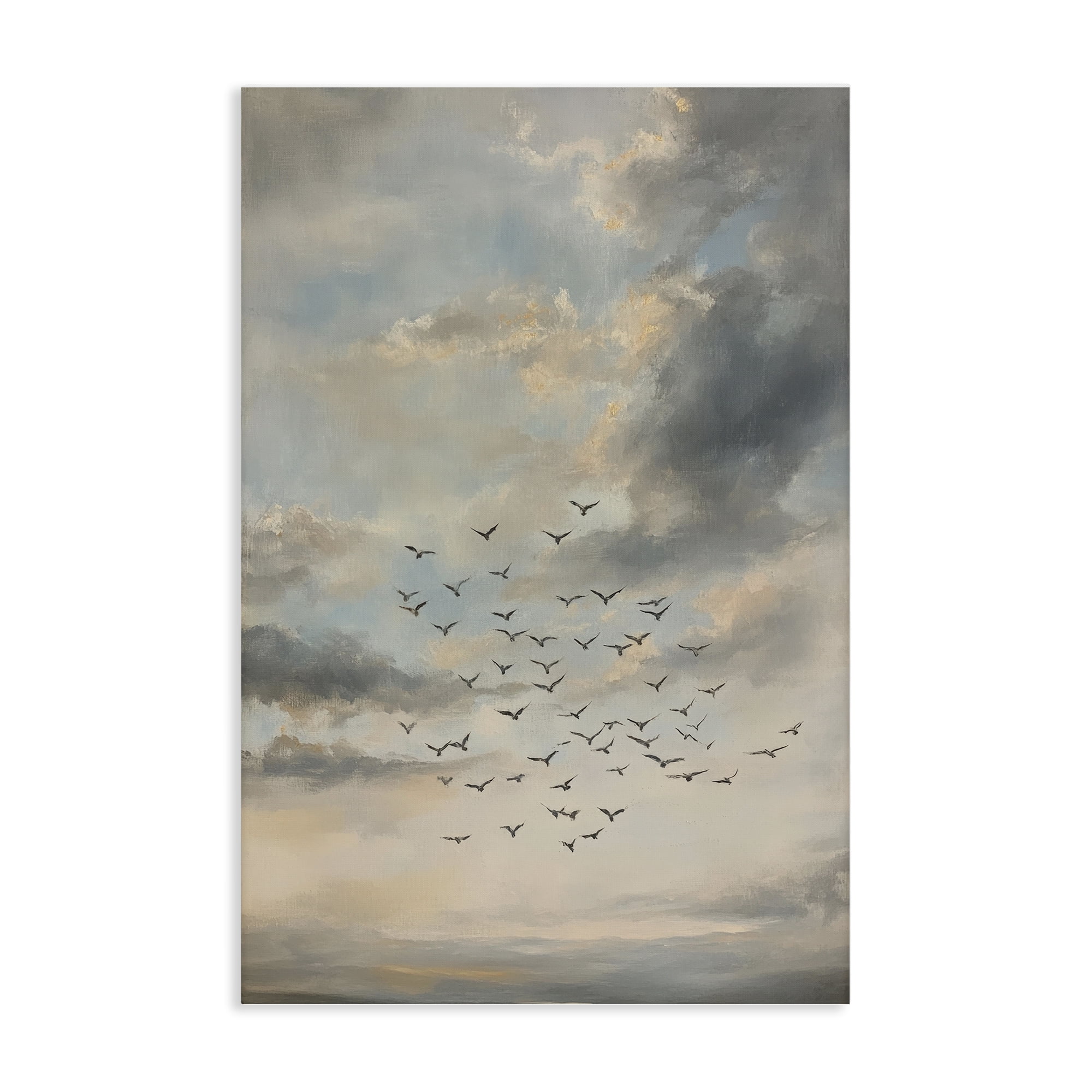Stupell Industries Birds in the Clouds at Dusk Canvas Wall Art, design by Petal Prints Design