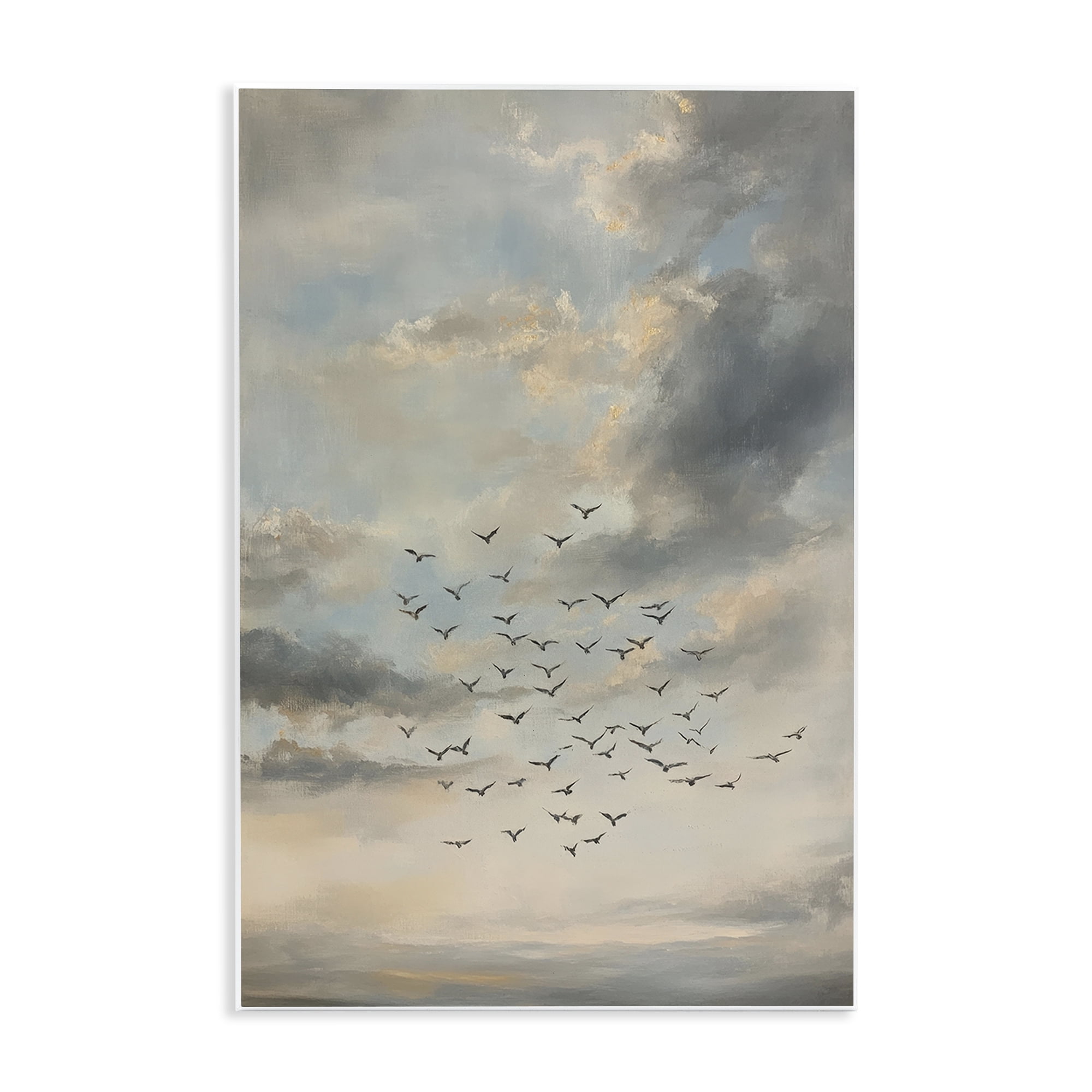 Stupell Industries Birds in the Clouds at Dusk Wall Plaque Art, design by Petal Prints Design