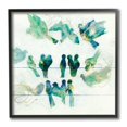 thumbnail image 1 of Stupell Industries Birds on Clothes Line Swirling Blue Green Pattern,12 x 12,Designed by Ruth Fromstein, 1 of 7
