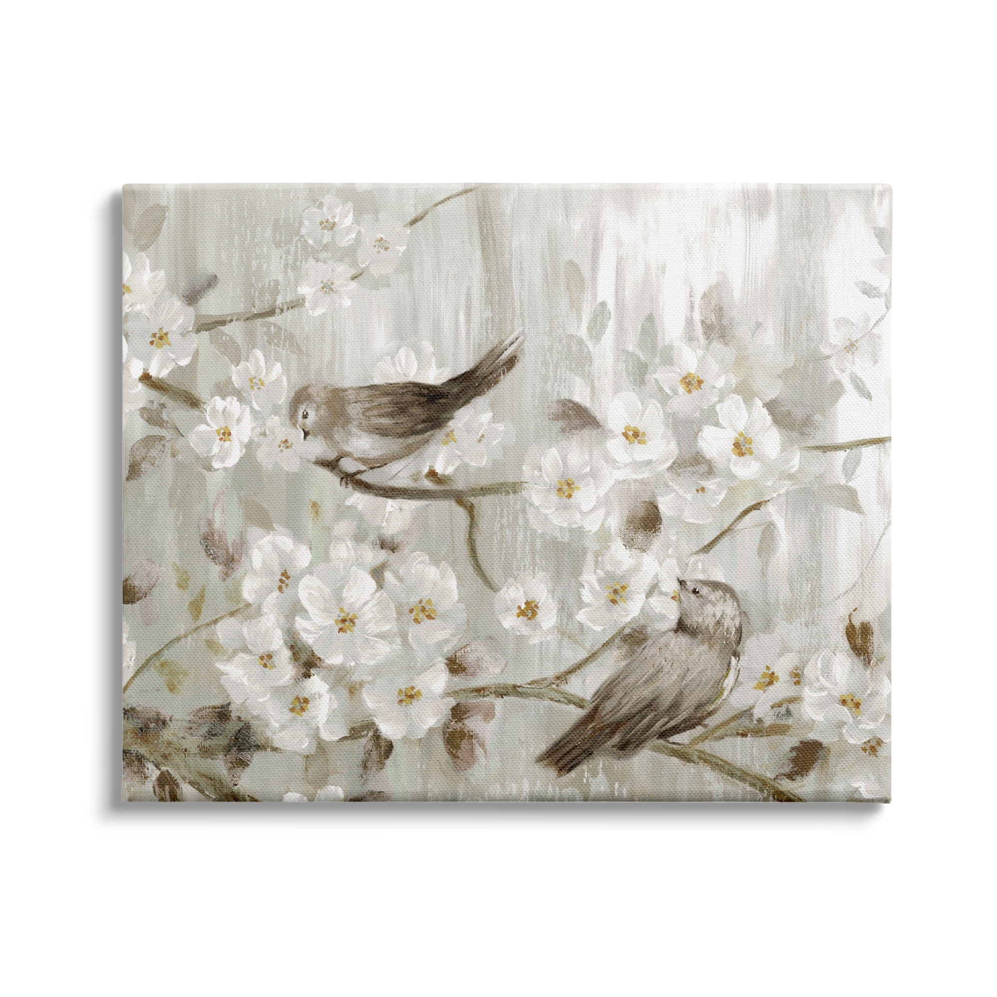 Farmhouse Landscape Wrapped Canvas Painting with Birds, 48 x 36