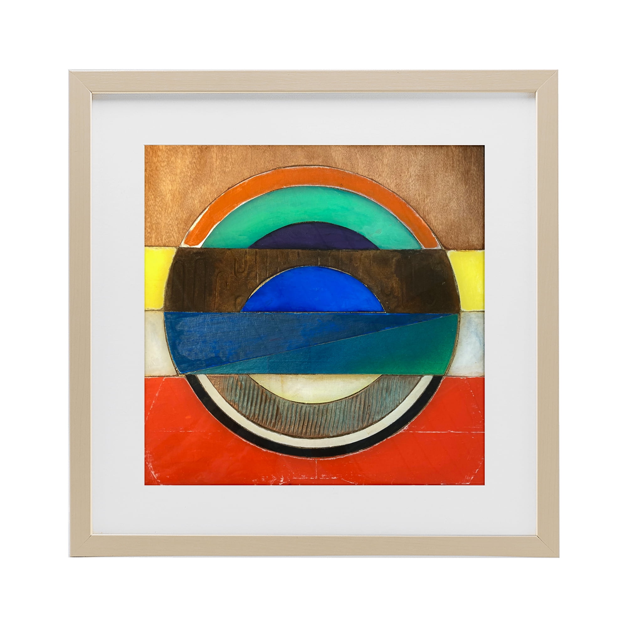 Stupell Industries Bisected Circle Structure Birch Framed Print Under Glass, design by Matthew Finger