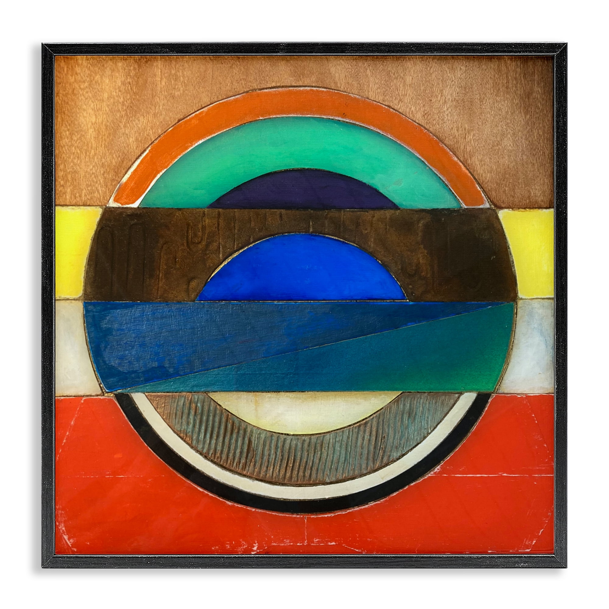 Stupell Industries Bisected Circle Structure Black Framed Giclee Art, design by Matthew Finger