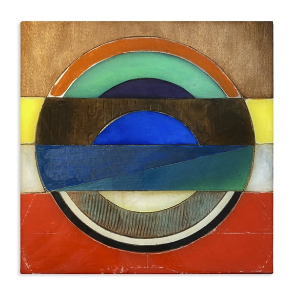 Stupell Industries Modern Bisected Circle Structure Canvas Art, 17 x 17, by Matthew Finger
