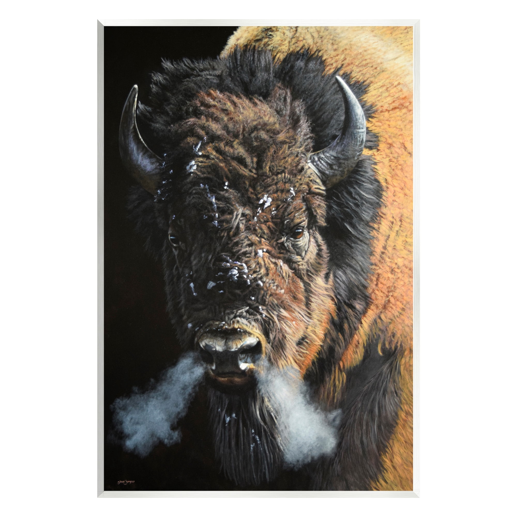 Stupell Industries Bison Breathing Steam Animals & Insects Photography Unframed Art Print Wall Art, 13 x 19