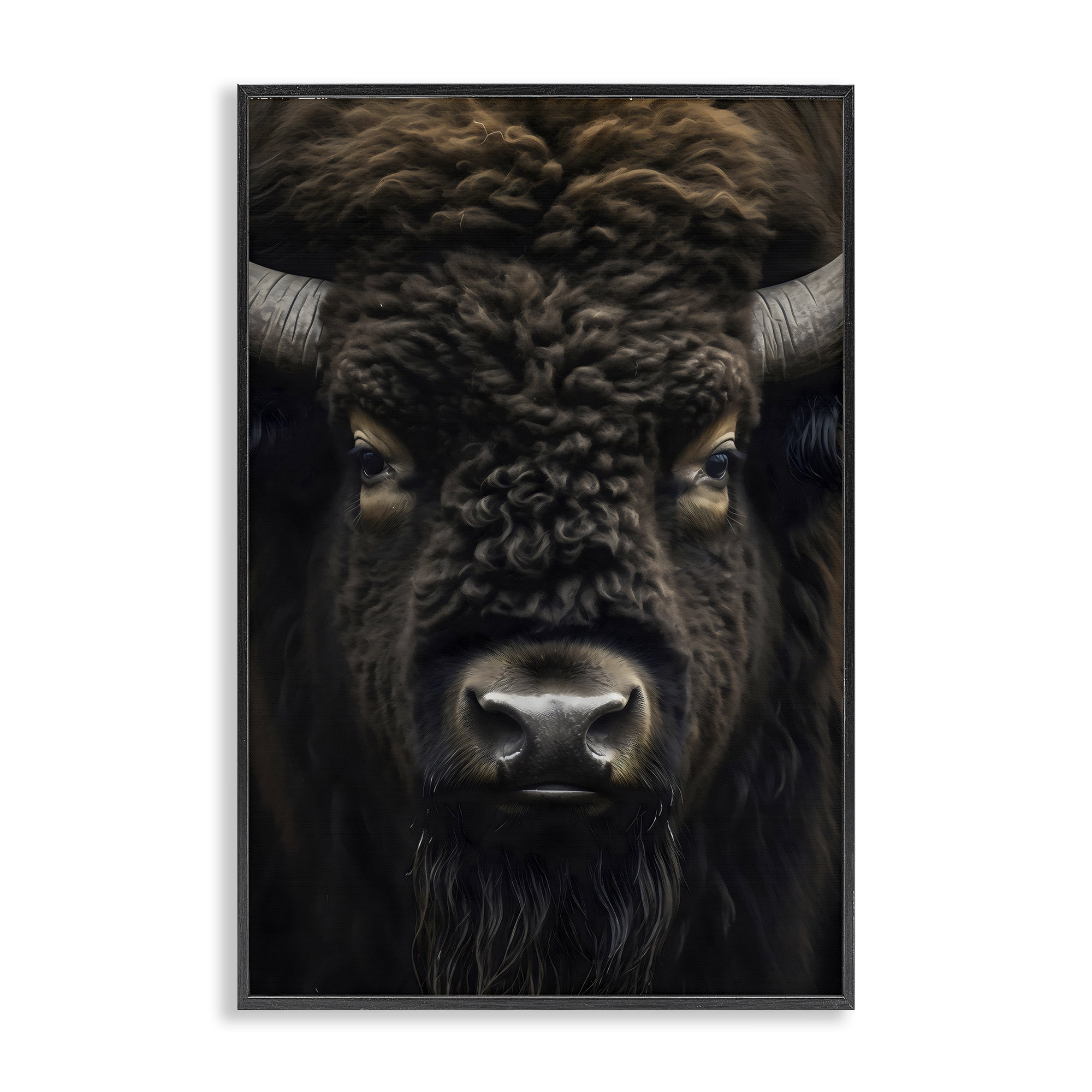 Stupell Industries Bison Portrait Close Up Black Framed Giclee Art, design by Creative Studio