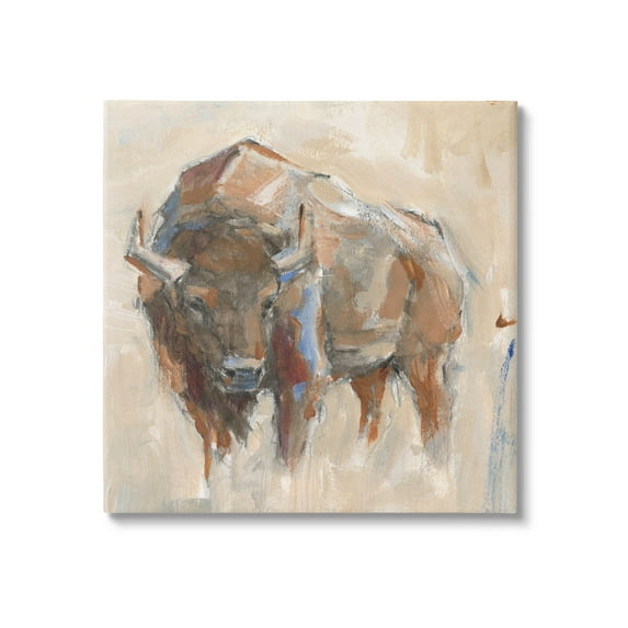 Stupell Industries Bison Portrait Country Wildlife Painting Painting Gallery Wrapped Canvas Print Wall Art, Design by Ethan Harper